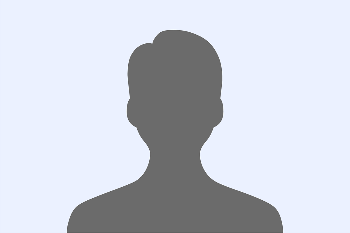 Graue Silhouette einer männlichen Person auf hellblauem Hintergrund